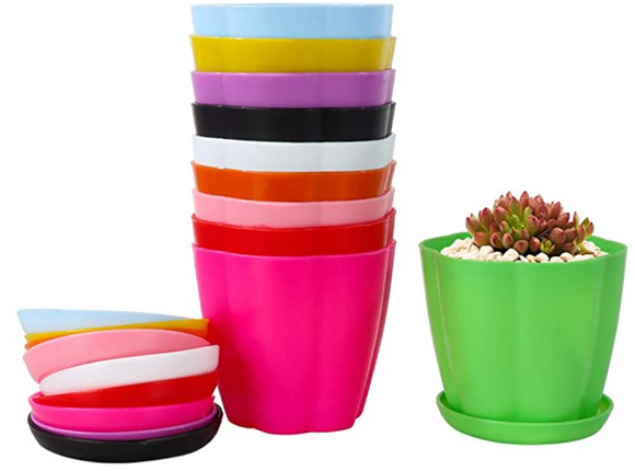 Alotpower Plastic Planters, 3.5 Inch Flower Pots Indoor Plant Pots